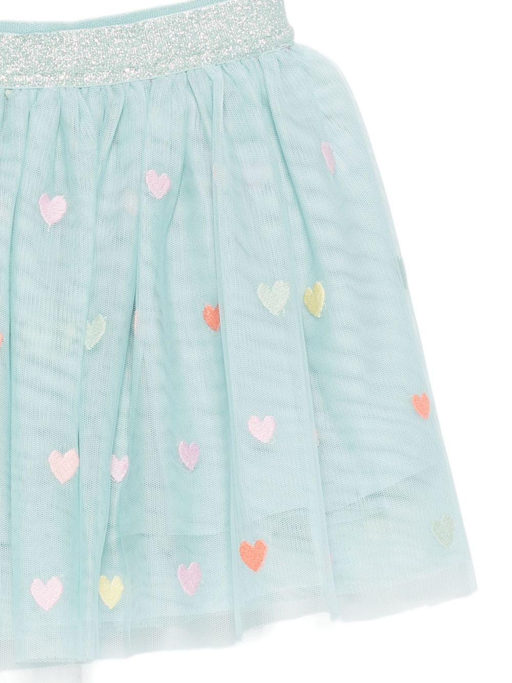 Gonna Tulle Azzurra con Cuori Multicolor - Preludio Moda