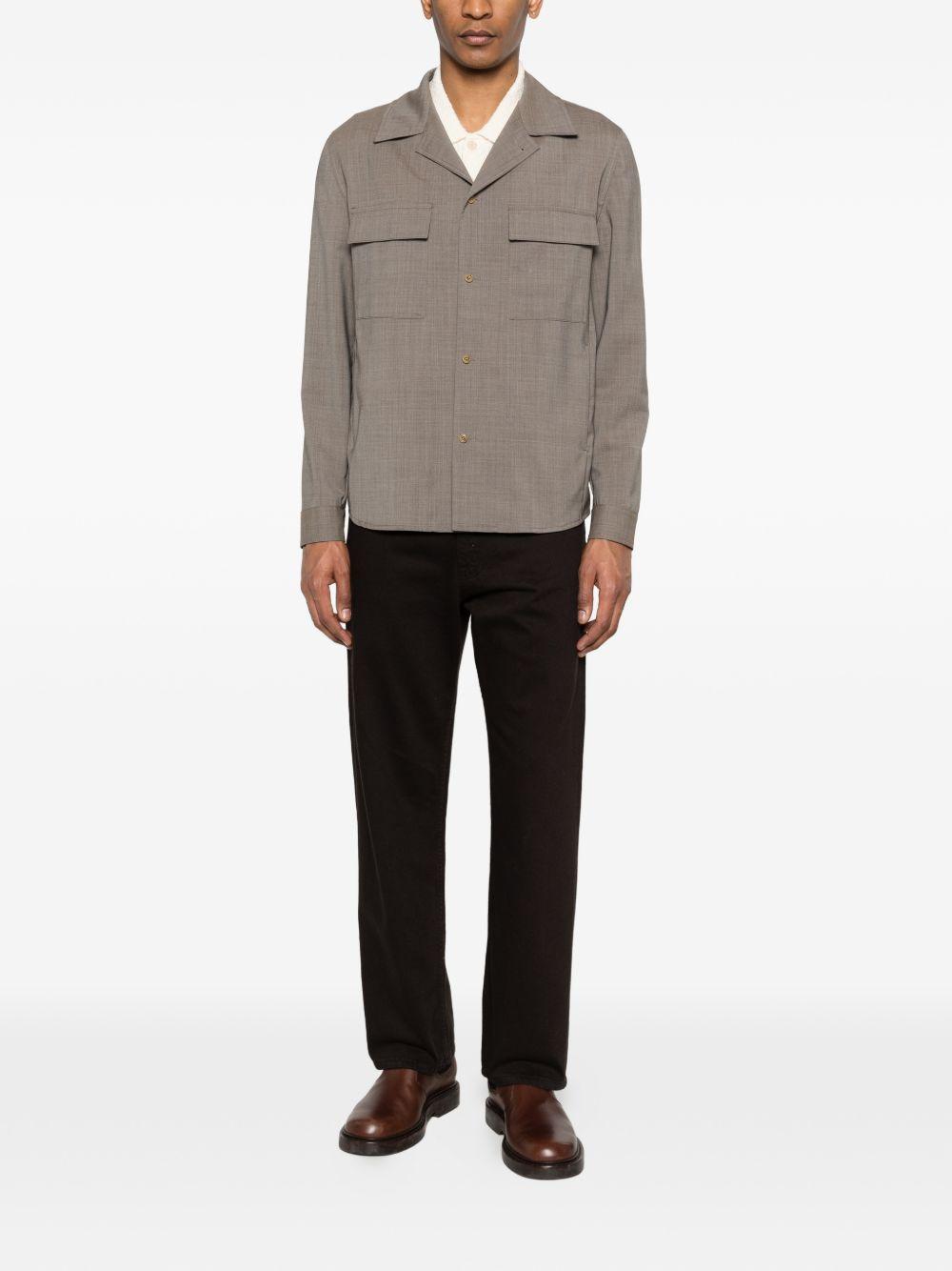 Giacca camicia in lana con tasche sul petto JOHN300082 00036 BRIGLIA