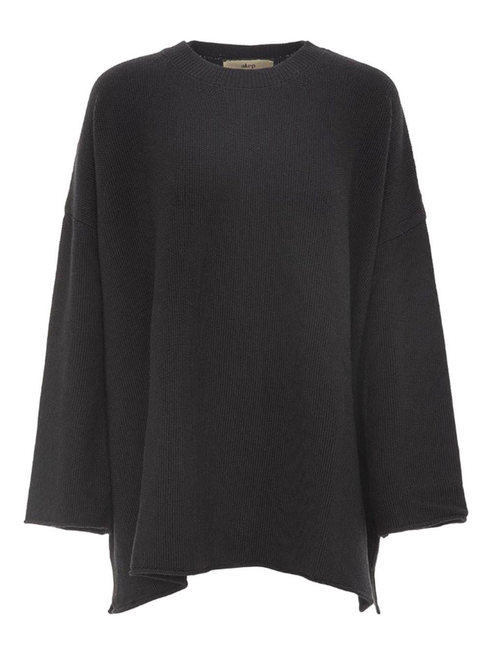 Maglia nera in punto riso