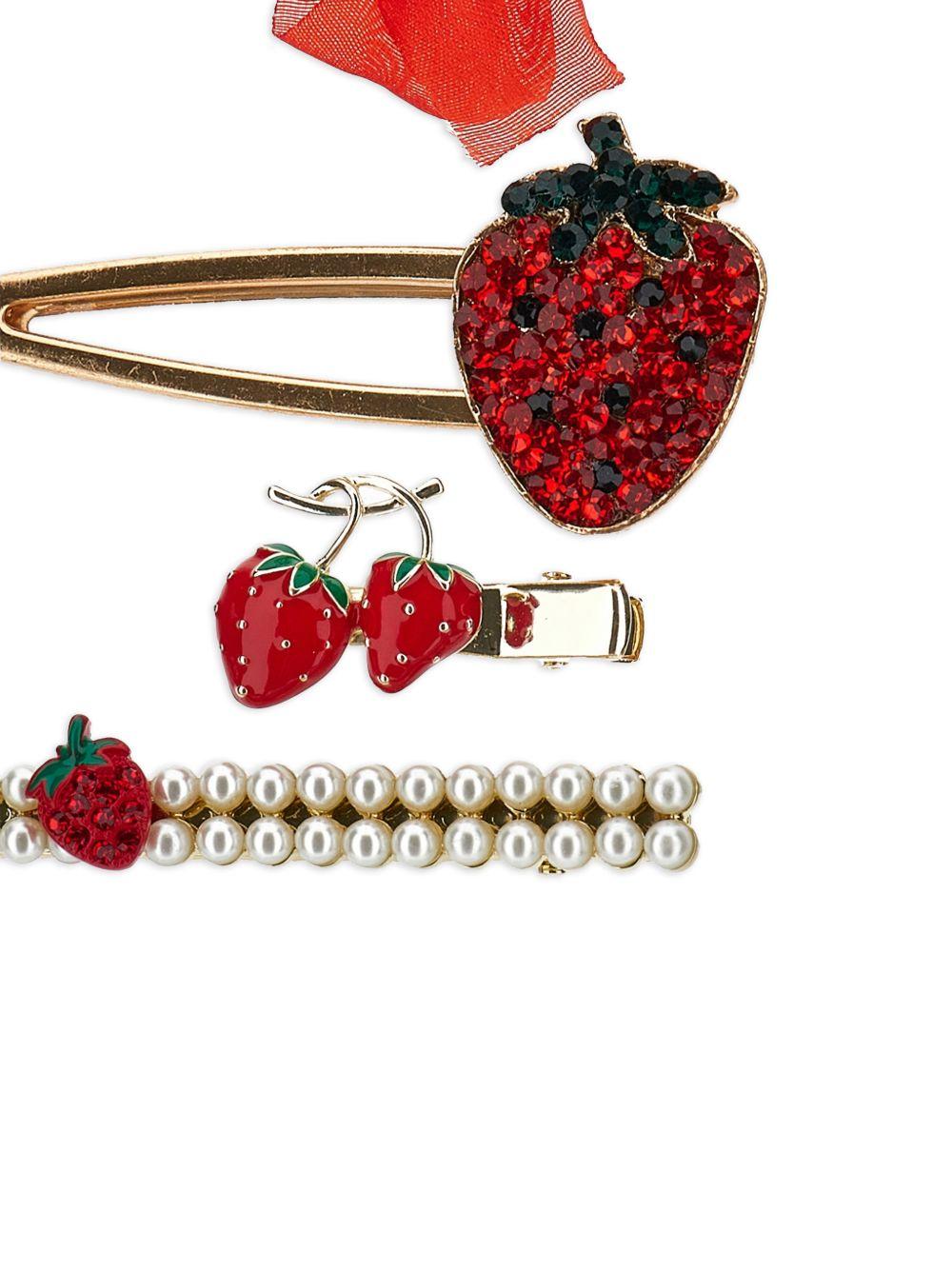 Set di fermagli decorati con perle e fragole 39G0187759 0044 MONNALISA KIDS