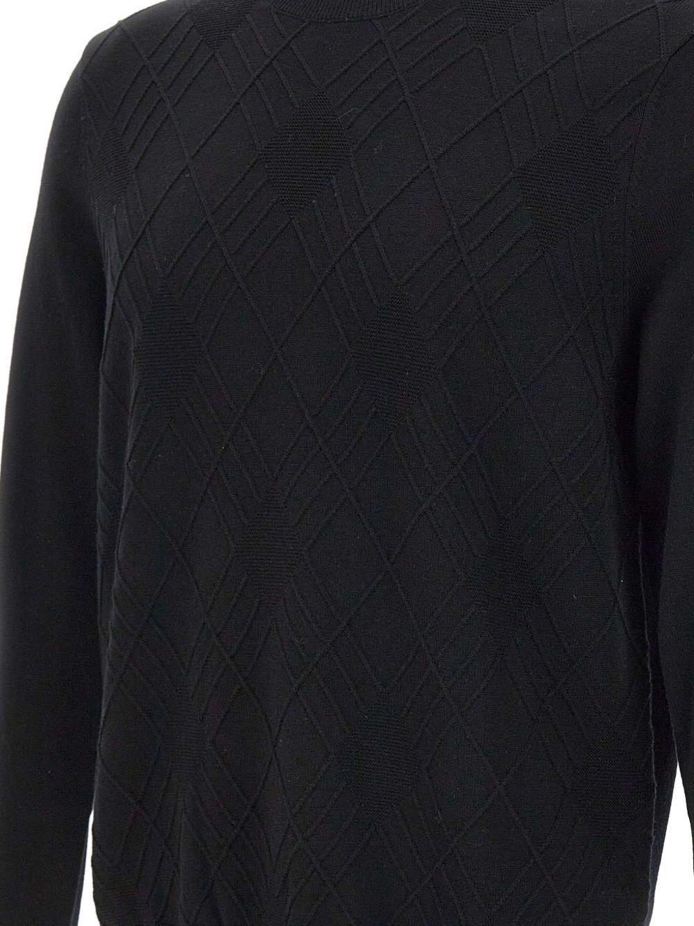 Maglione in lana con motivo a rombi DK97069 NERO DIKTAT