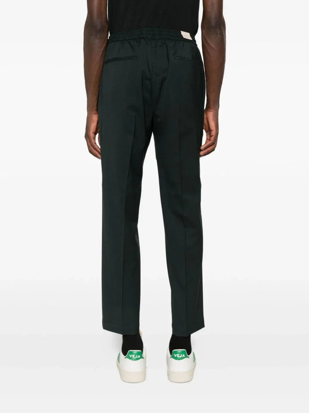 Pantaloni Affusolati in Lana Verde Scuro - Preludio Moda