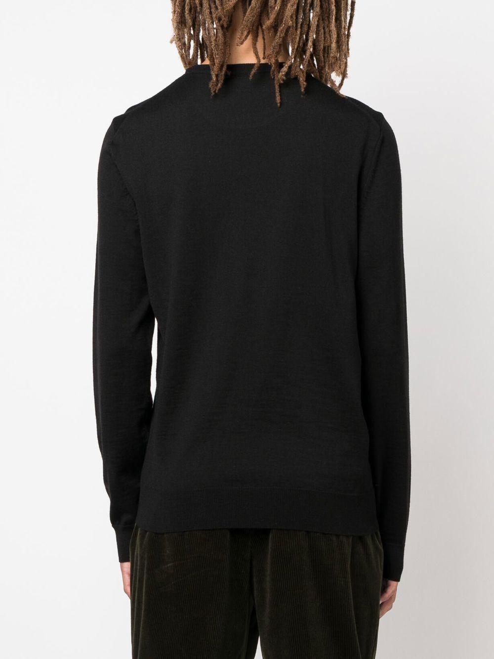 Maglione lana nera collo a giro 50476364 001 BOSS