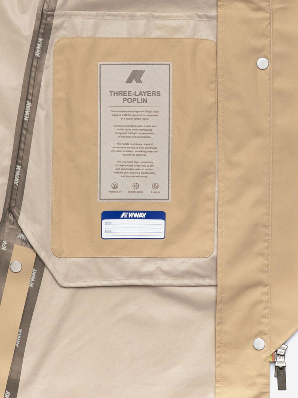 Trench jesy 3l poplin beige rope K7132RW AZI K-WAY