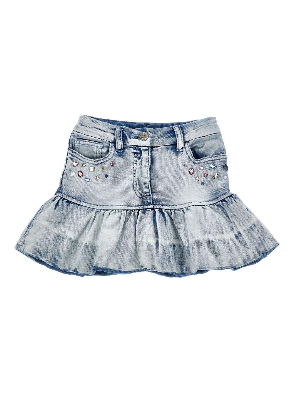 Gonna Denim Azzurra con Ruches eTasche - Preludio Moda