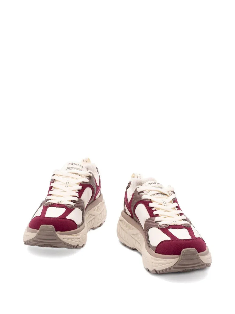 Sneakers Borgogna con Inserti Color Crema e Suola Chunky - Preludio Moda