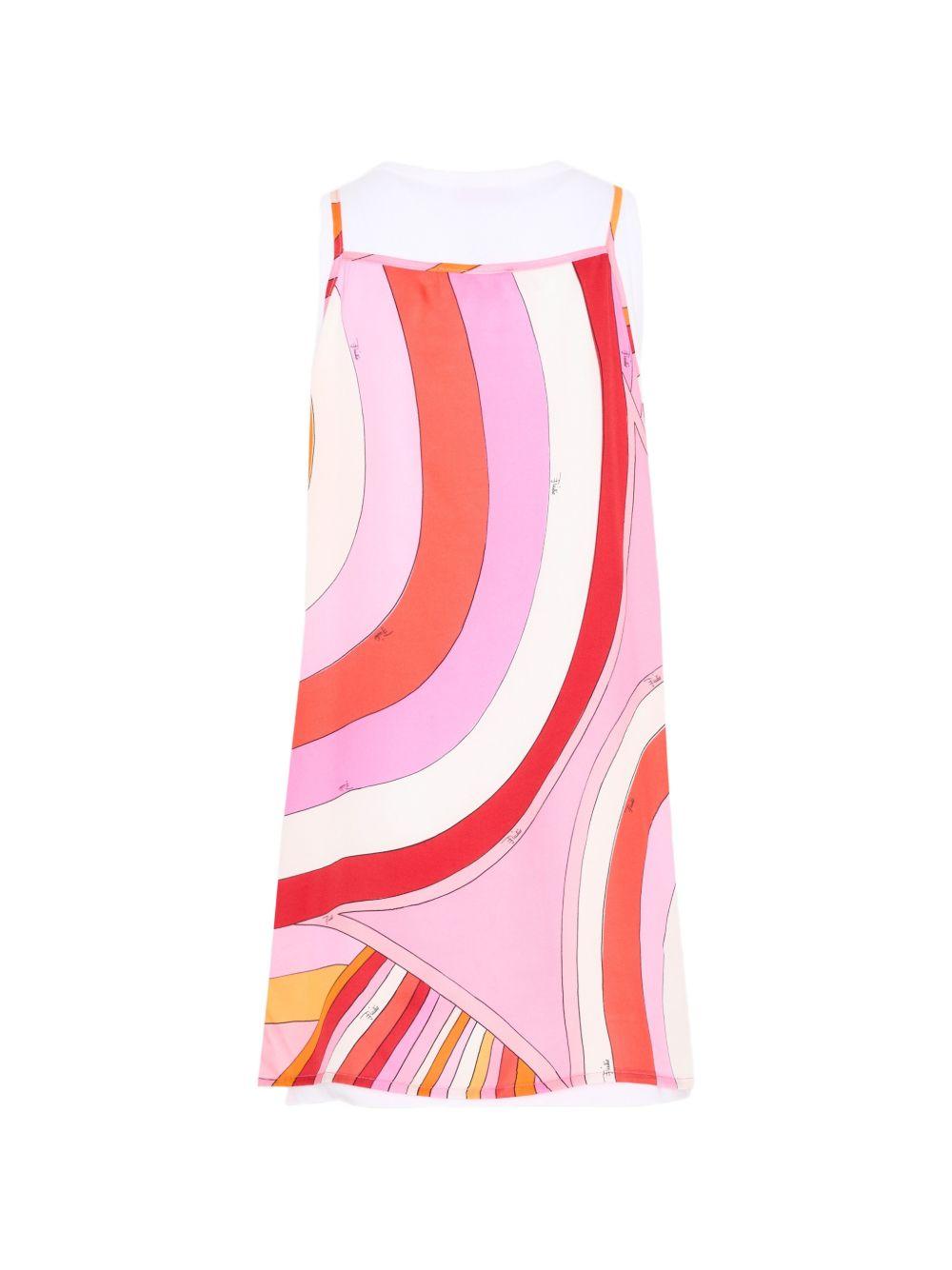 Abito senza maniche stampa geometrica multicolor PY1B12K0281 50EAR EMILIO PUCCI KIDS
