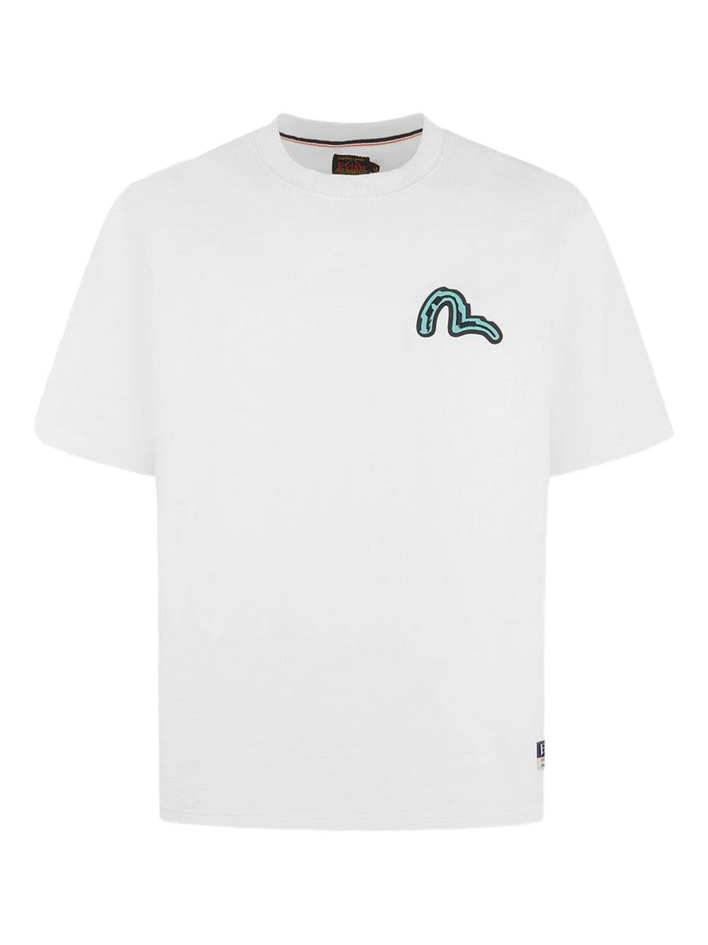 T-shirt Regular Fit con stampa Seagull e Daruma Totem 2ESHTM5TS1106 WHT EVISU