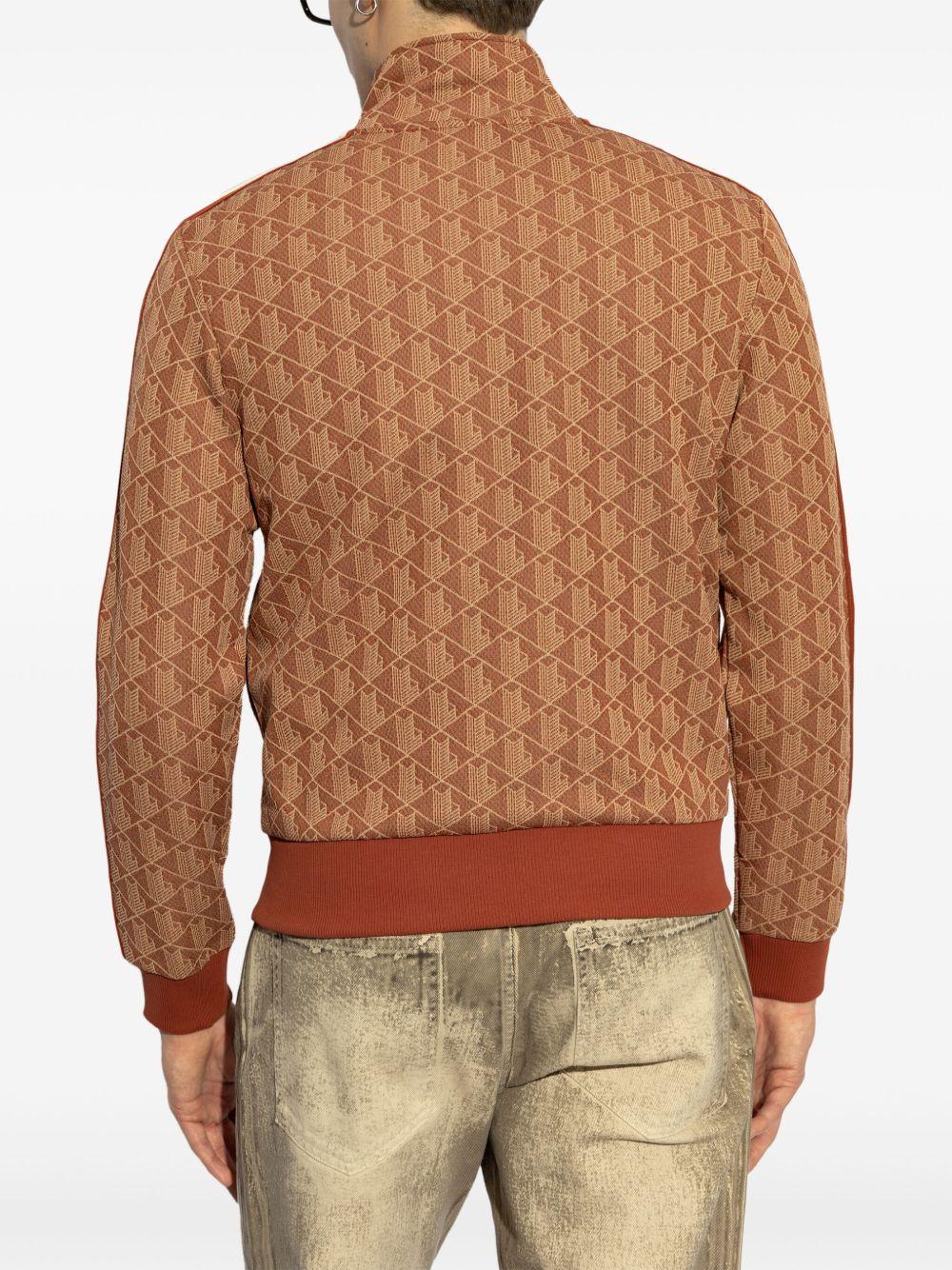 Felpa coccio zip logo monogram all-over - Preludio Moda