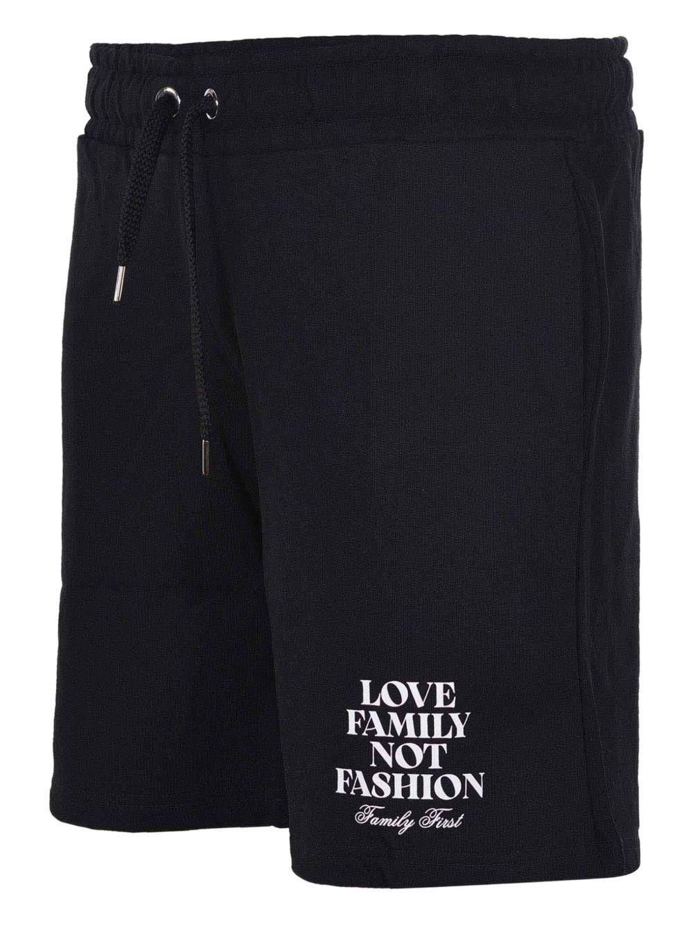 Bermuda nero slogan frontale - Preludio Moda