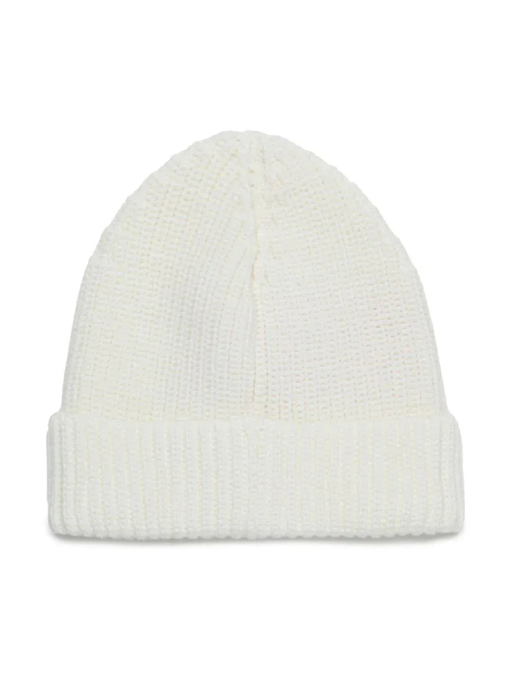Cappello bianco in maglia targhetta logo - Preludio Moda