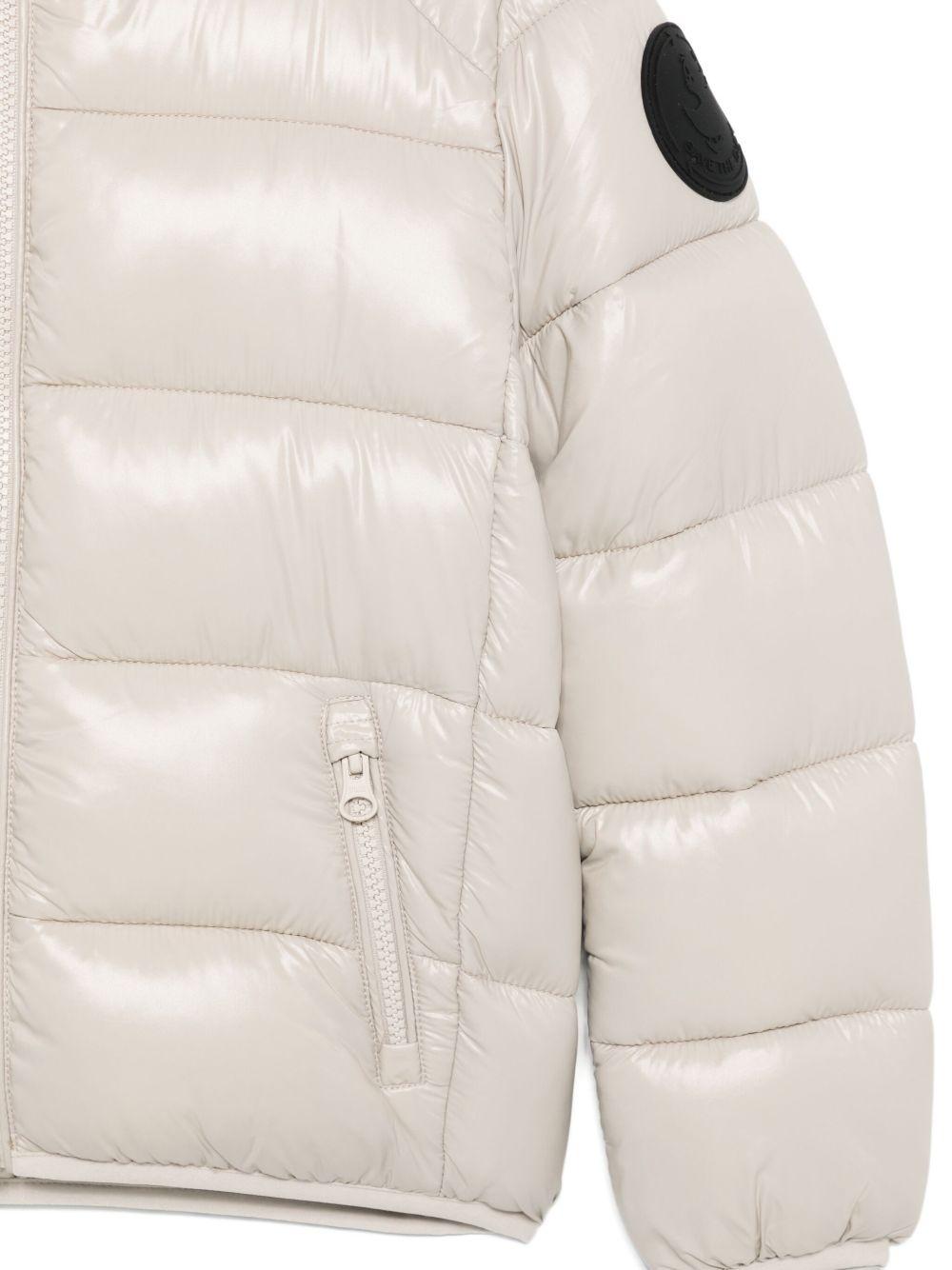 Giacca beige design trapuntato con zip cappuccio J31280BLOVE21 40019 SAVE THE DUCK KIDS