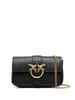 Borsa Nera Mini con Tracolla a Catena e Dettaglio Love Birds