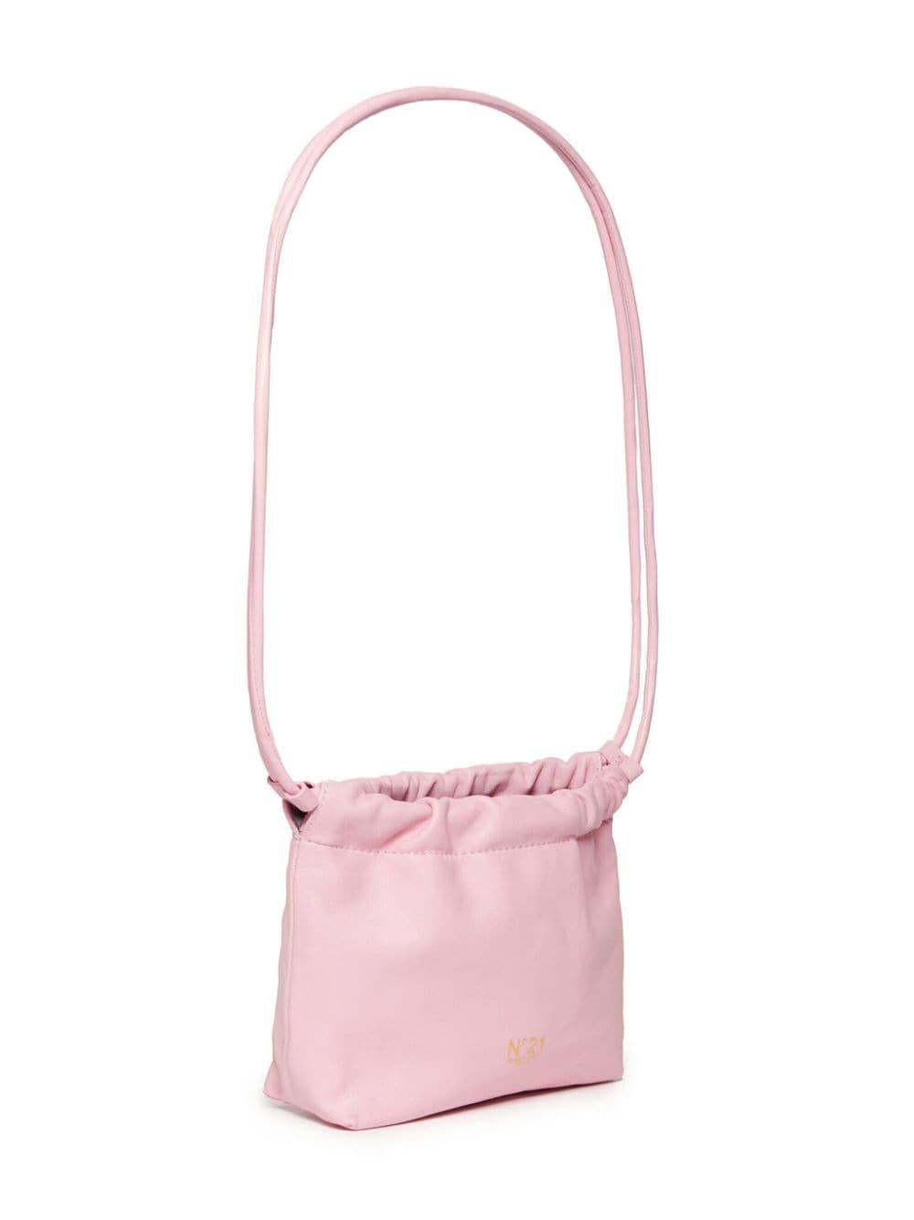 Borsa rosa a secchiello con coulisse