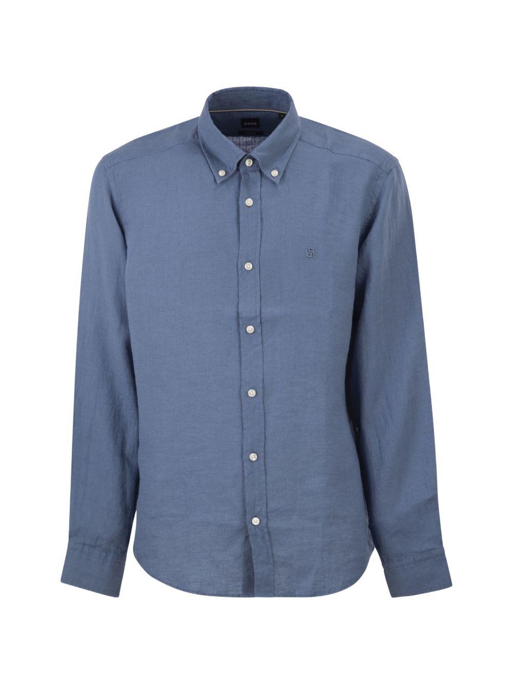 Camicia in cotone con colletto button down 50556077 459 BOSS
