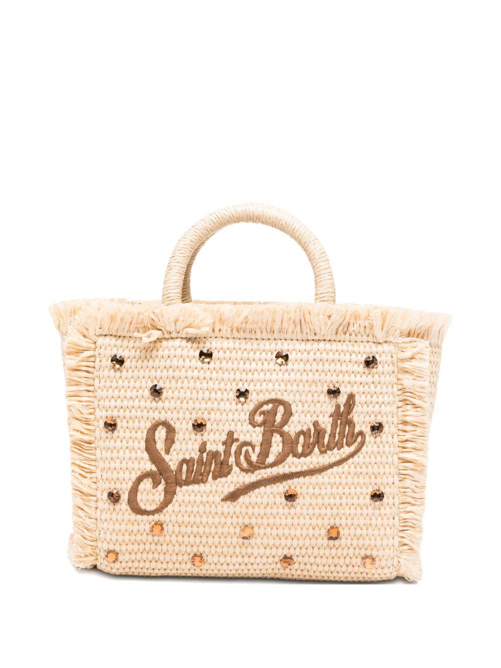 Borsa tote in paglia con cristalli VAMI009 02747L MC2 SAINT BARTH