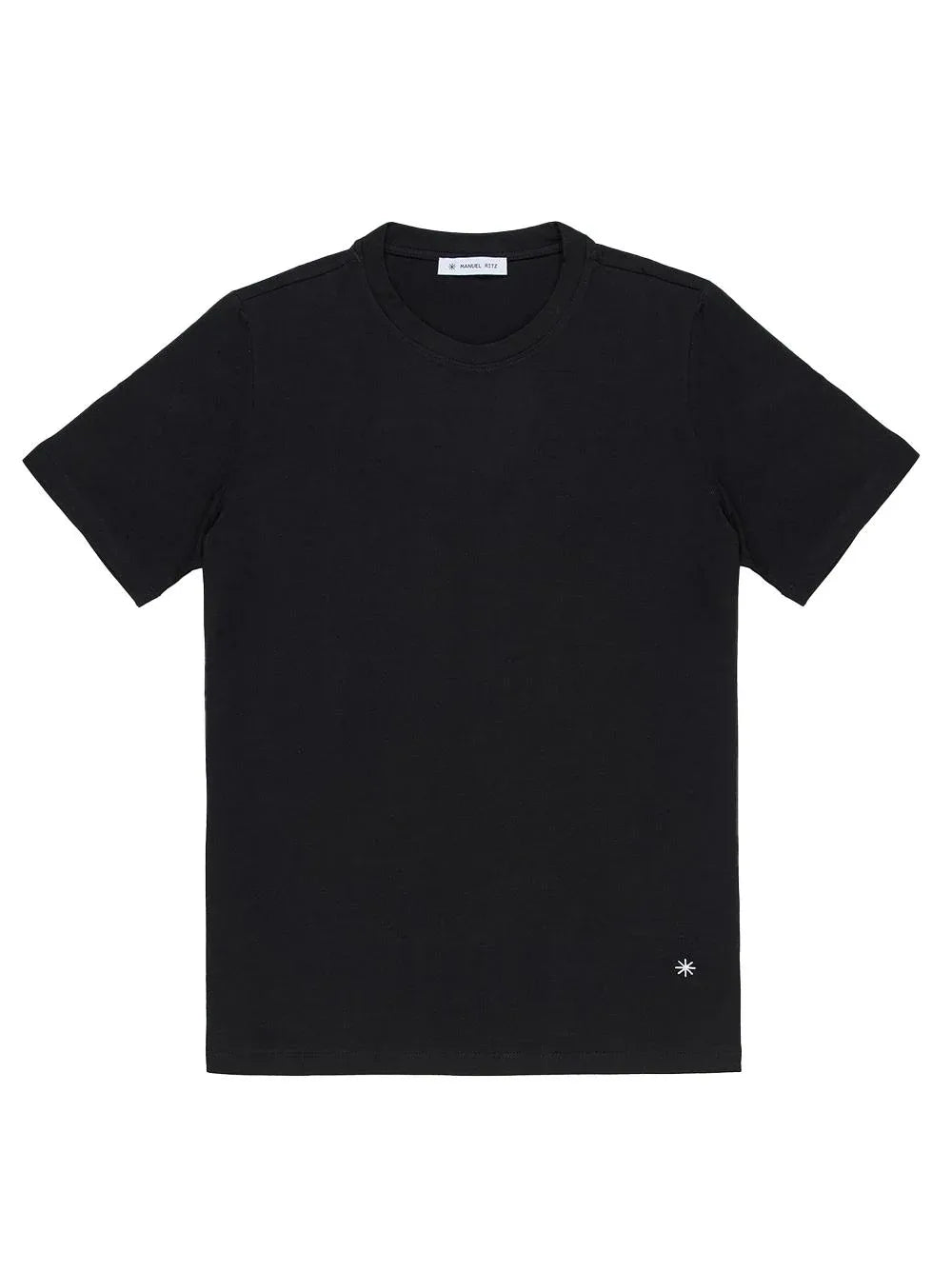 T-shirt basic nera mini ricamo - Preludio Moda