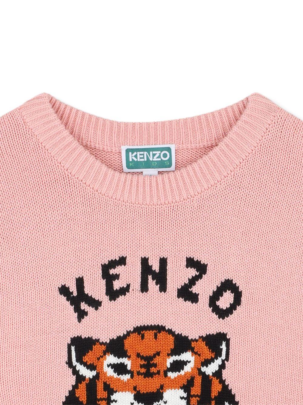 Maglione con Motivo Tiger Head e Finiture a Coste K61334 47H KENZO KIDS