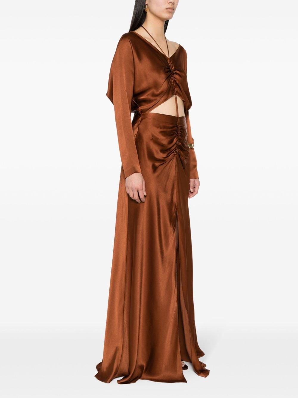 Abito marrone cut-out A04140119 0089 ALBERTA FERRETTI