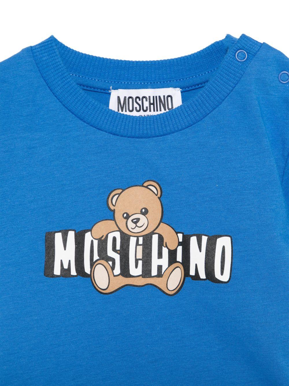 Completo t-shirt e shorts cobalto MUG01ULCA19 40630 MOSCHINO KIDS