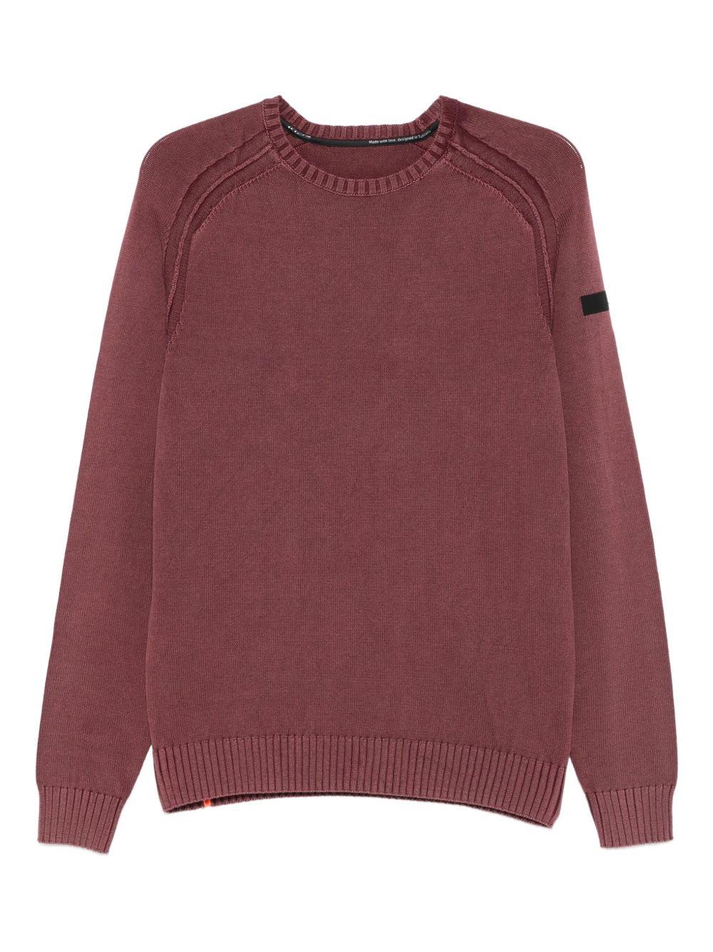 Maglione borgogna in cotone con maniche raglan W25149 73 RRD