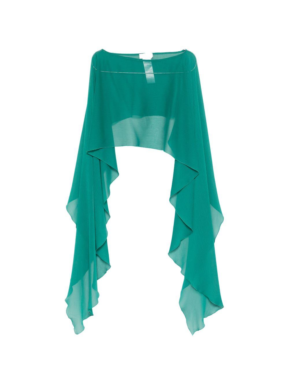 Mantella in poliammide con volant WS00361 VERDE BABYLON COLLECTION