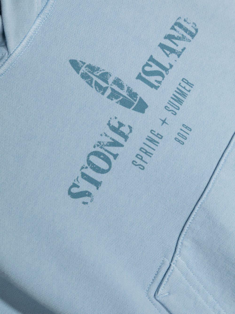 Felpa celeste stampa Compass - Preludio Moda