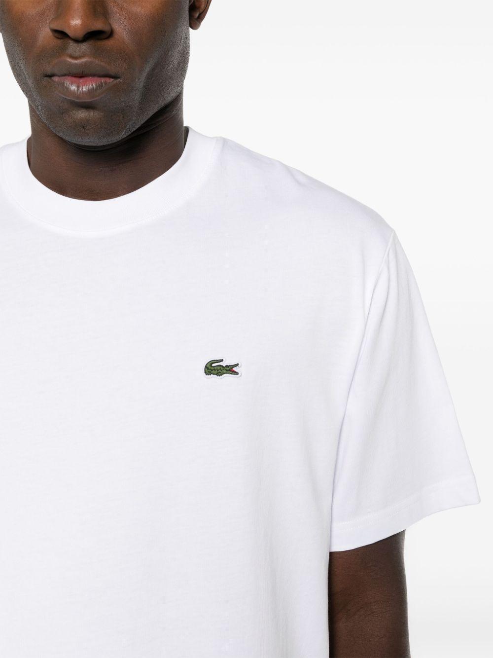 T-shirt bianca mini logo ricamo TH7318 001 LACOSTE
