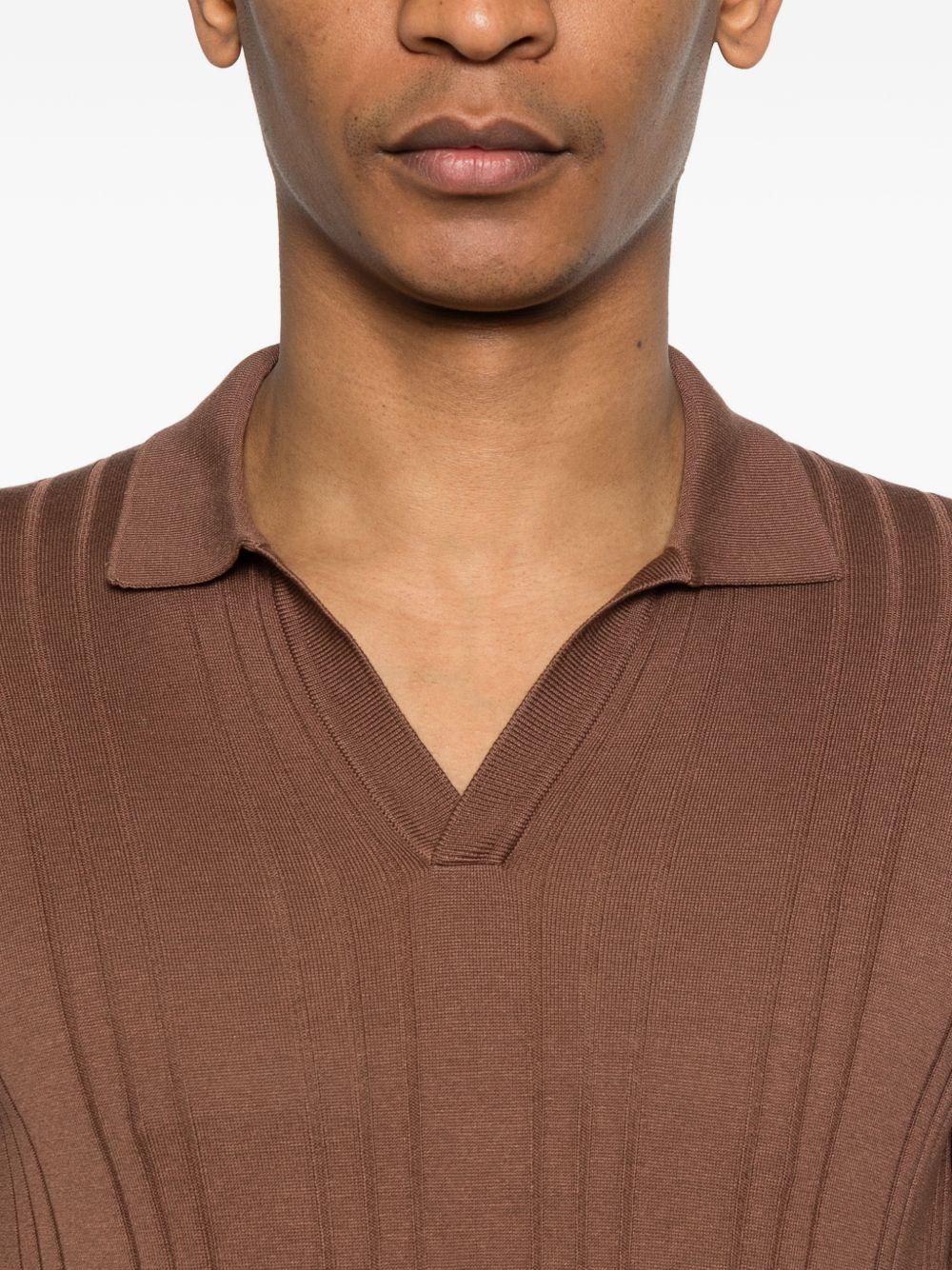 T-shirt in seta a coste con scollo a V DARNELGSE2603 168 TAGLIATORE