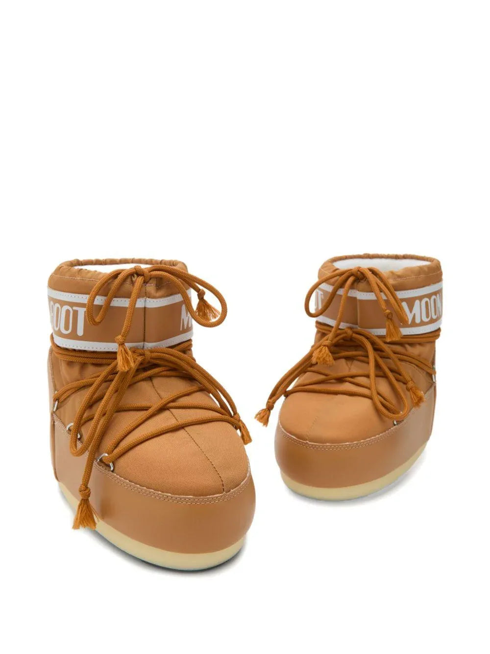 Moon Boot Kids Stivali Icon Low Brown con lacci e logo - Preludio Moda