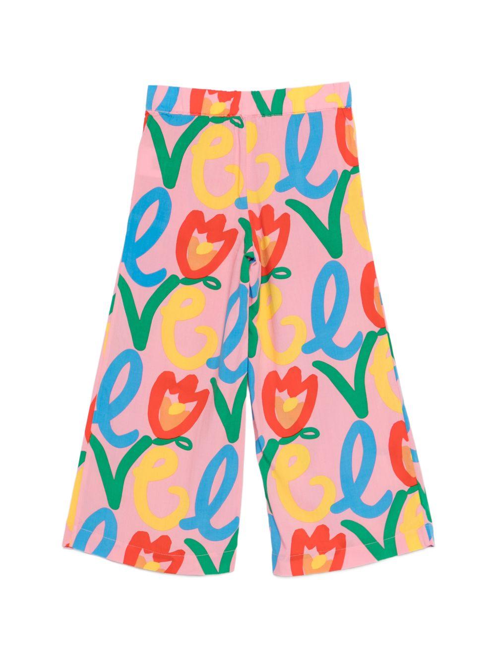 Pantaloni palazzo a fiori a vita alta TY6C50Z3437 509MC STELLA MCCARTNEY KIDS