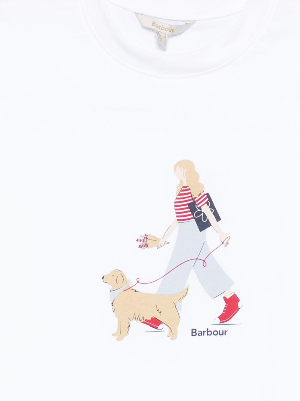 T-shirt in cotone con stampa grafica LTS0713 WH11 BARBOUR