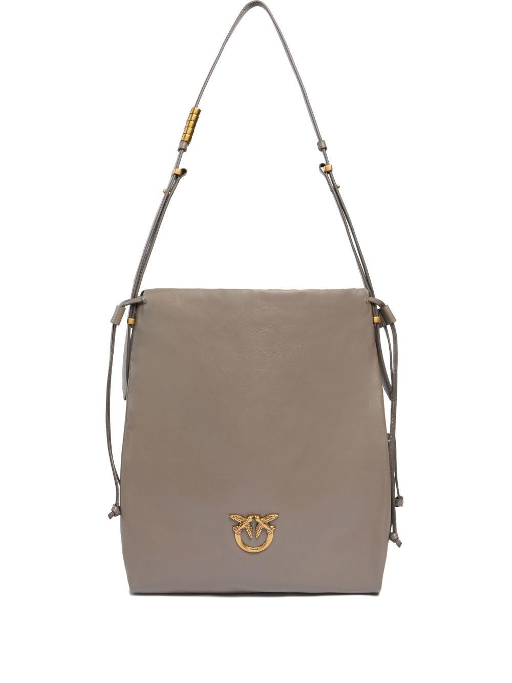 Borsa tote in pelle con fibbia Love Birds 104359A0QO K33Q PINKO