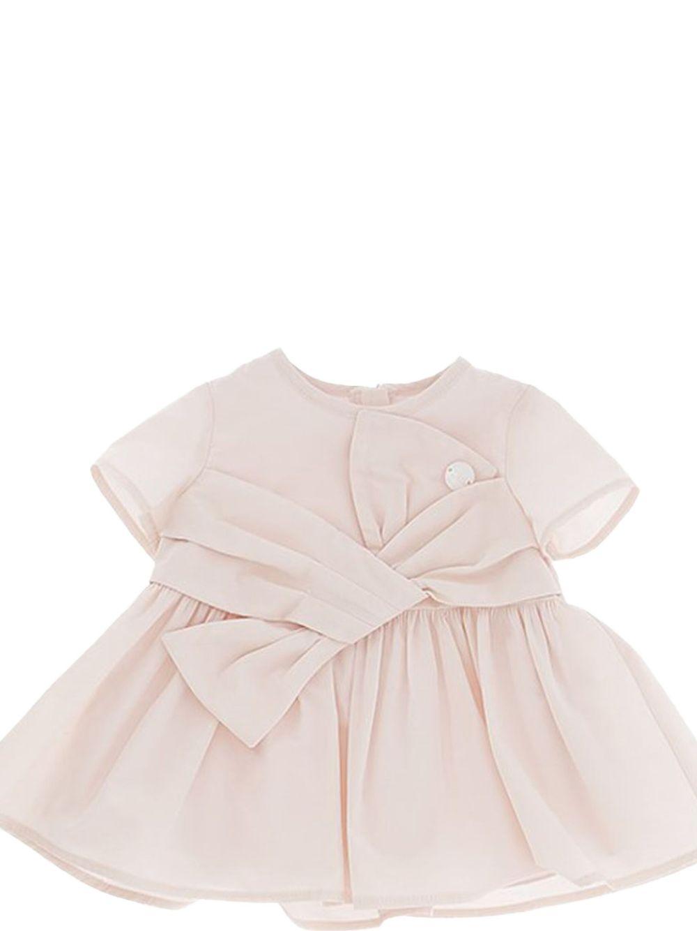 Abito rosa baby in tafetà con big fiocco neonata ENAB0550TV033 C036 ELISABETTA FRANCHI KIDS