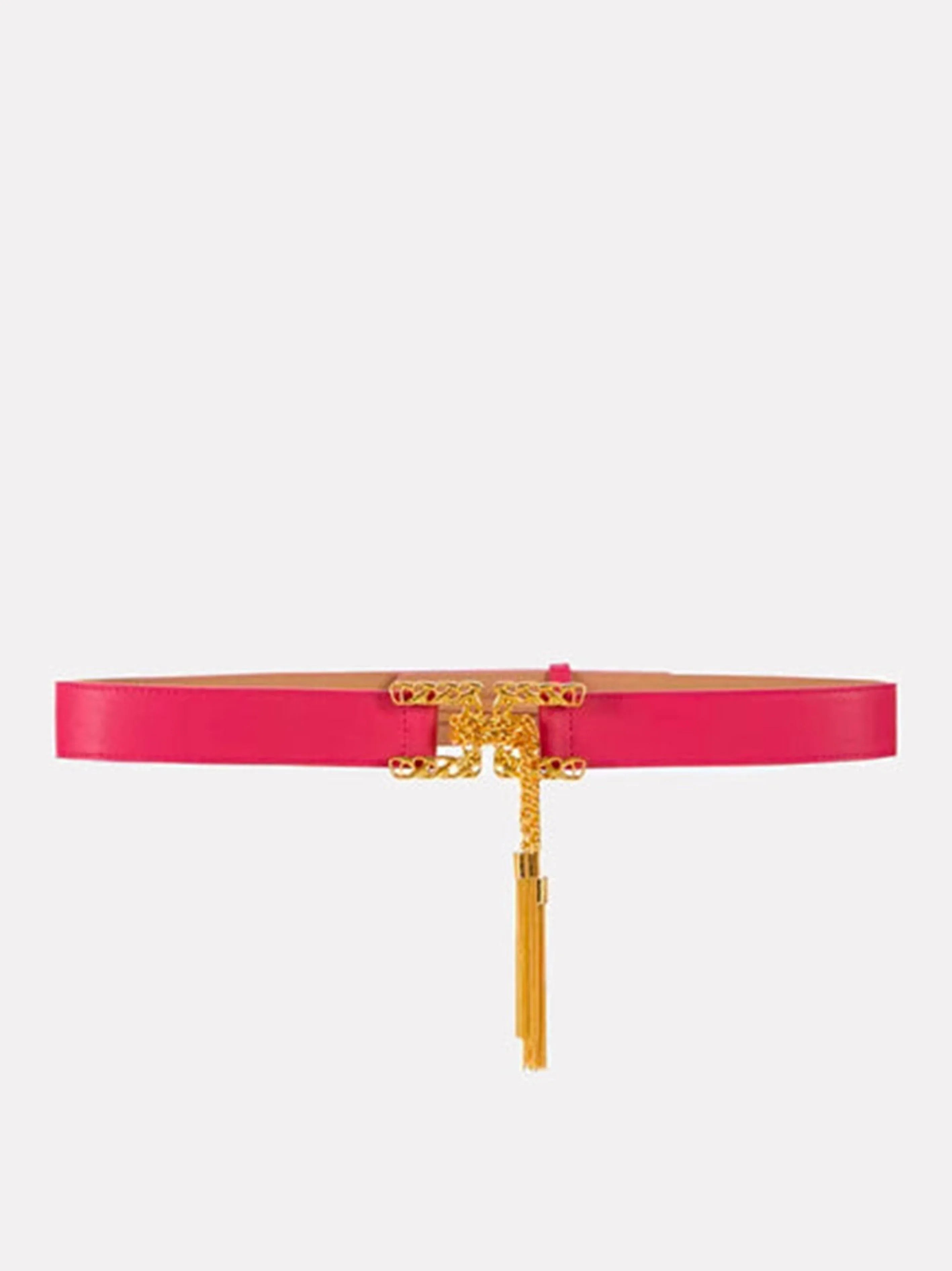 Cintura fucsia fibbia logata con ciondolo - Preludio Moda