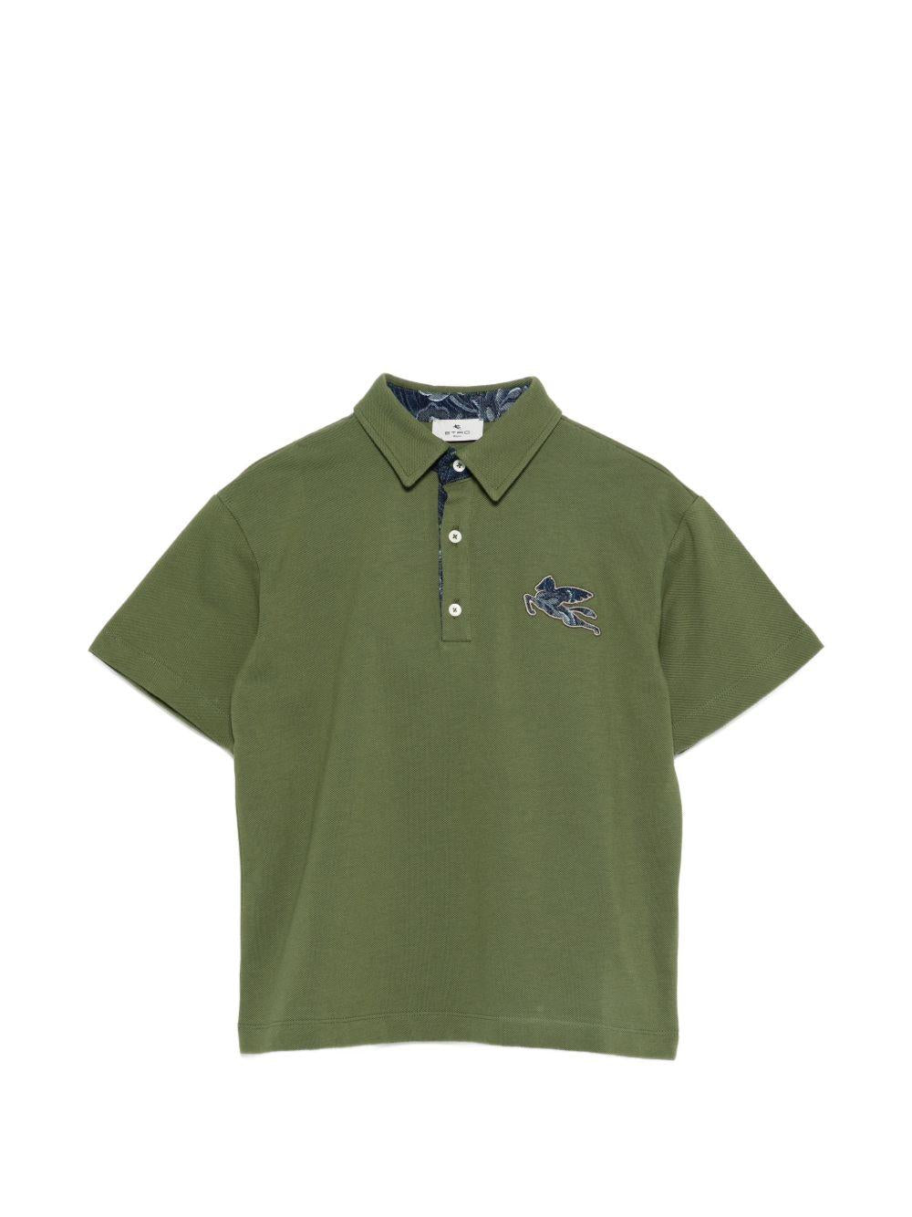Polo verde con logo ricamato GY8P01Z0022 721 ETRO KIDS