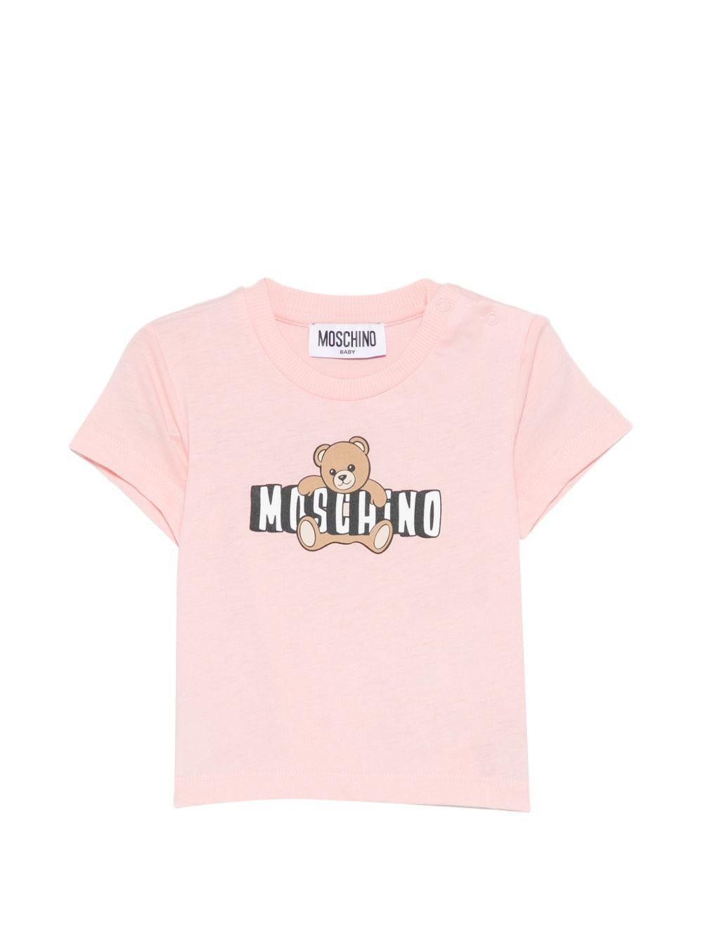 T-shirt con stampa orsetto MUM04PLAA03 50209 MOSCHINO KIDS