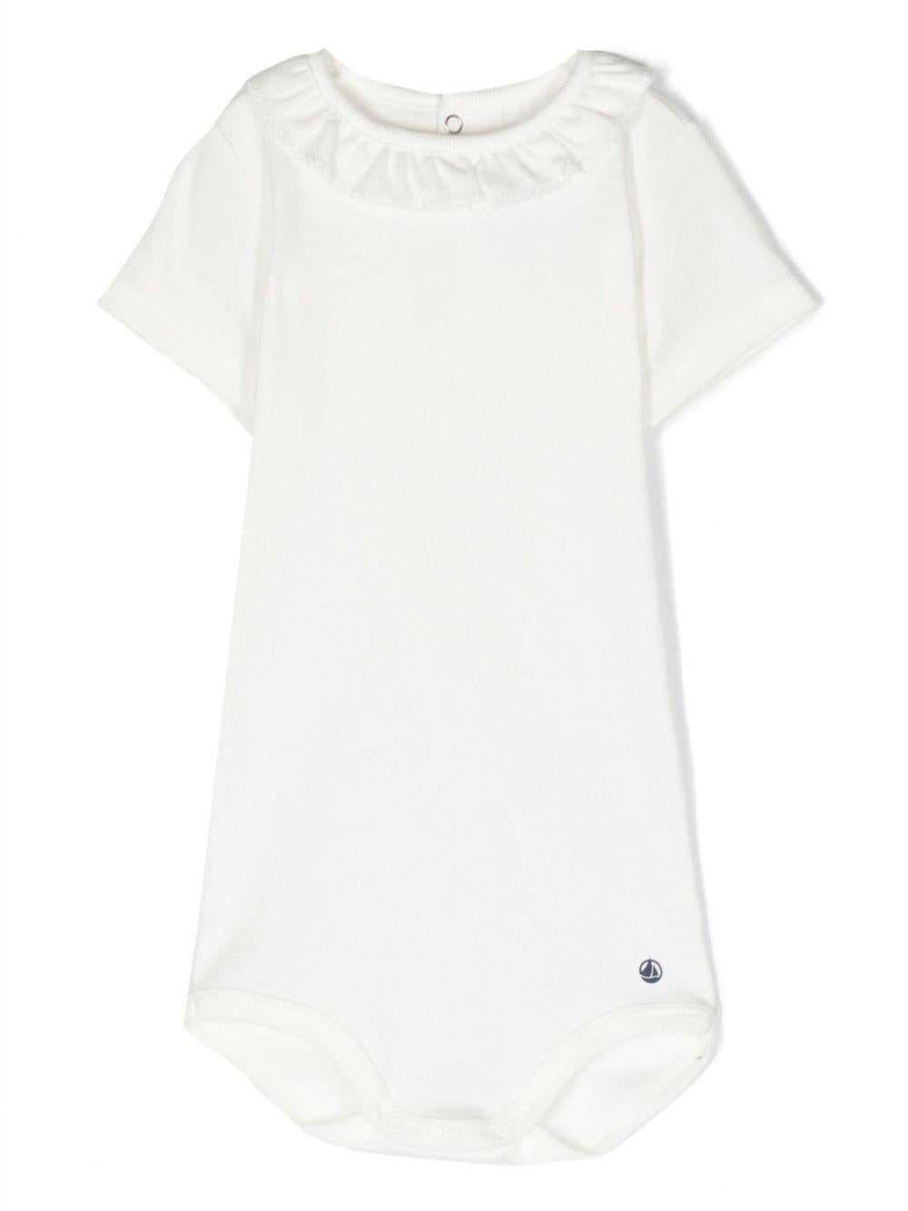 Body bianco colletto ruches A0A0R 01 PETIT BATEAU KIDS