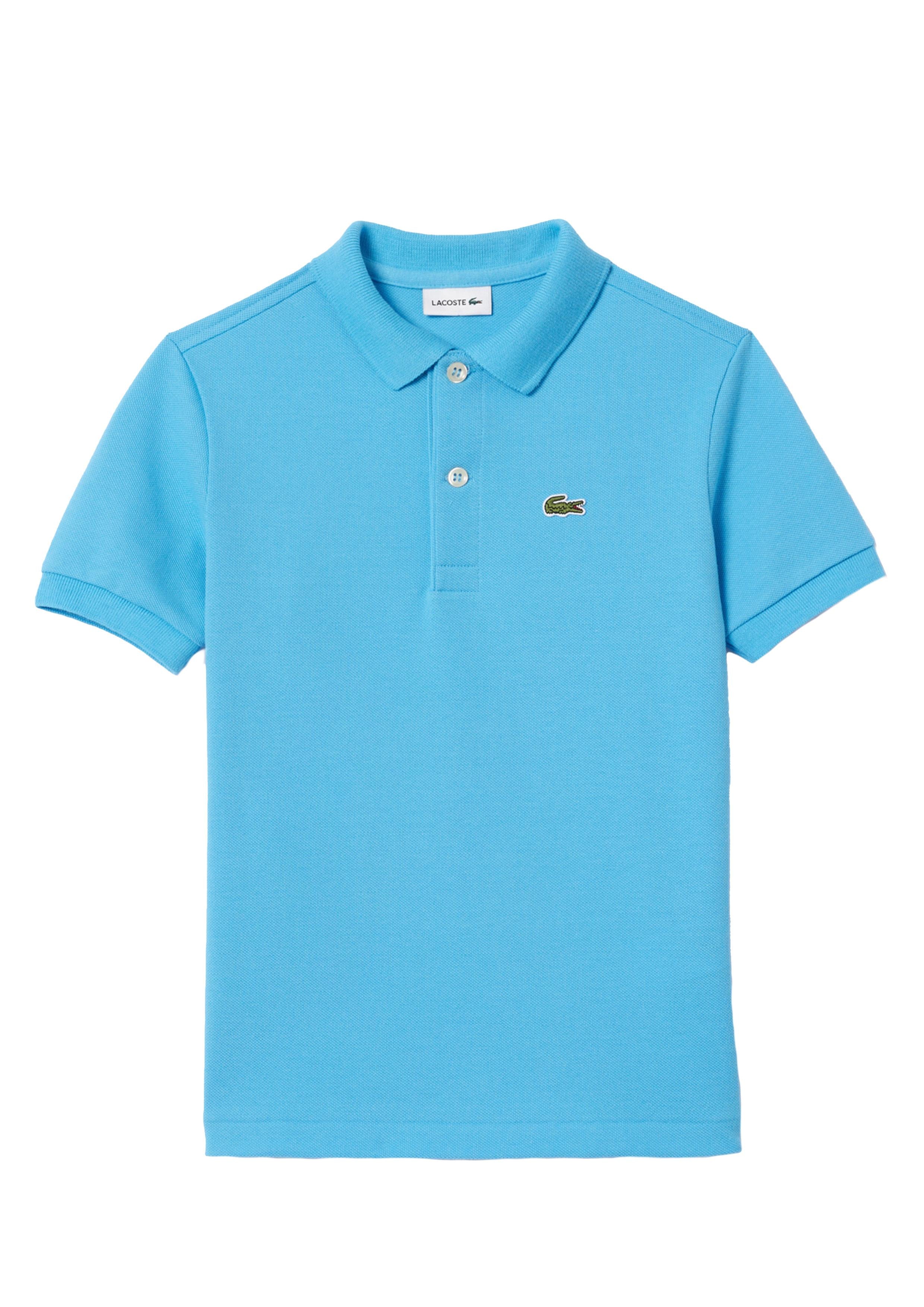 Polo azzurra mini logo ricamo PJ2909 IY3 LACOSTE KIDS