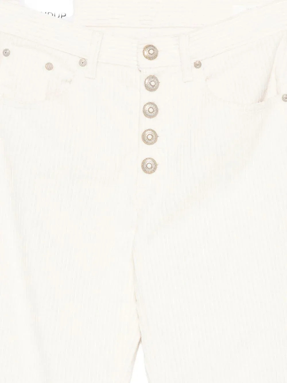 DONDUP Pantaloni beige abbottonati in velluto a coste - Preludio Moda