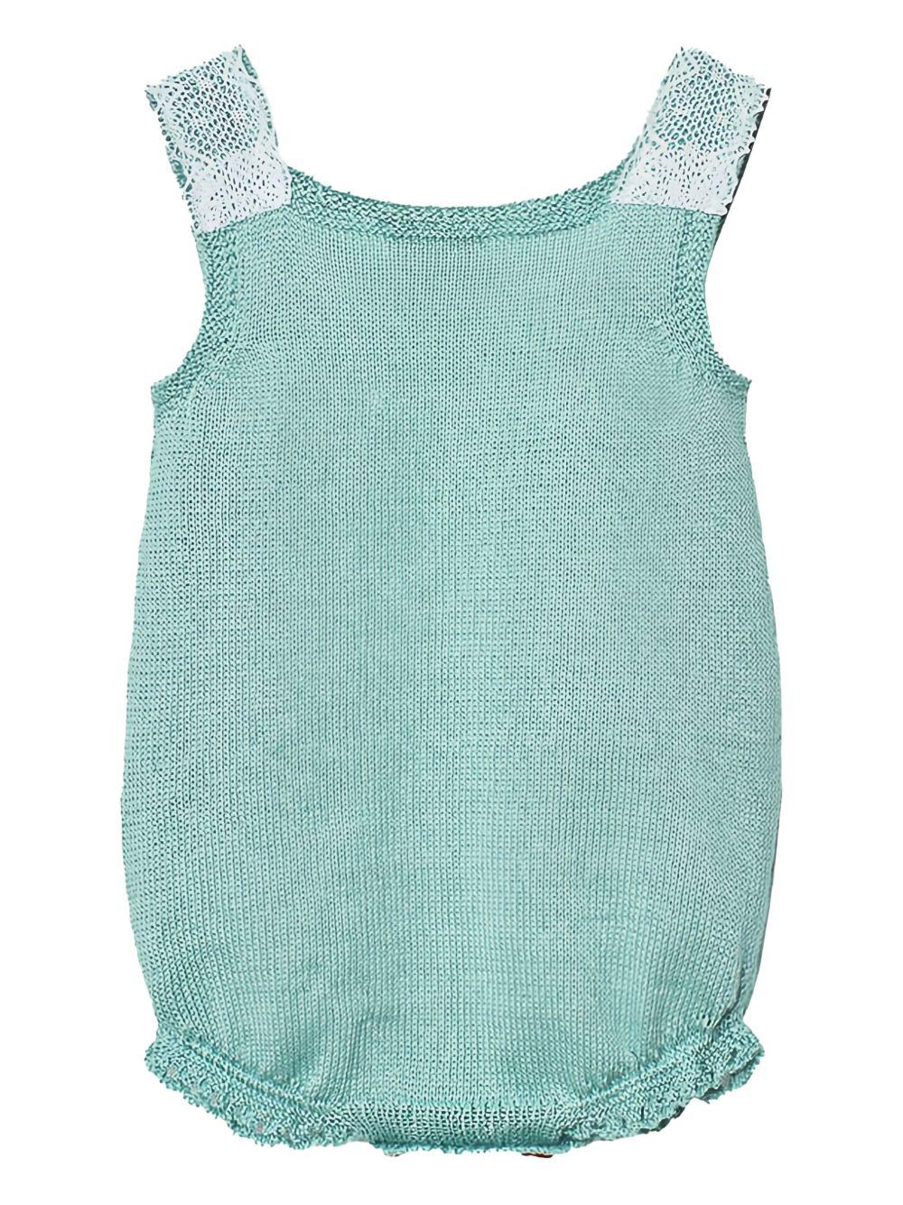 Salopette ottanio in maglia e pizzo macramè 022122674 802H05 PAZ RODRIGUEZ KIDS