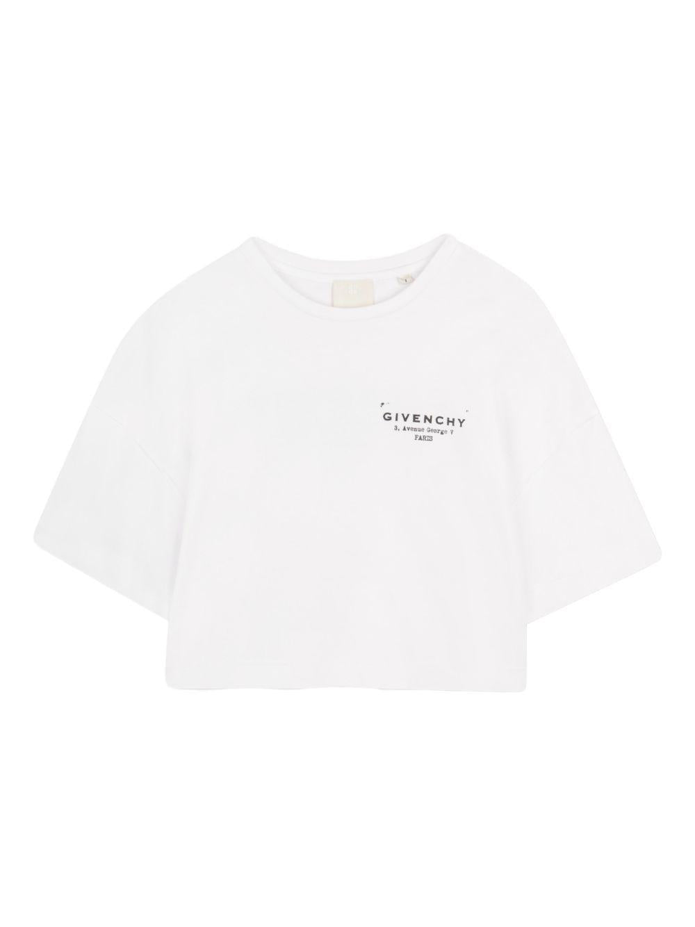 T-shirt in cotone con stampa logo H31224 10P GIVENCHY KIDS