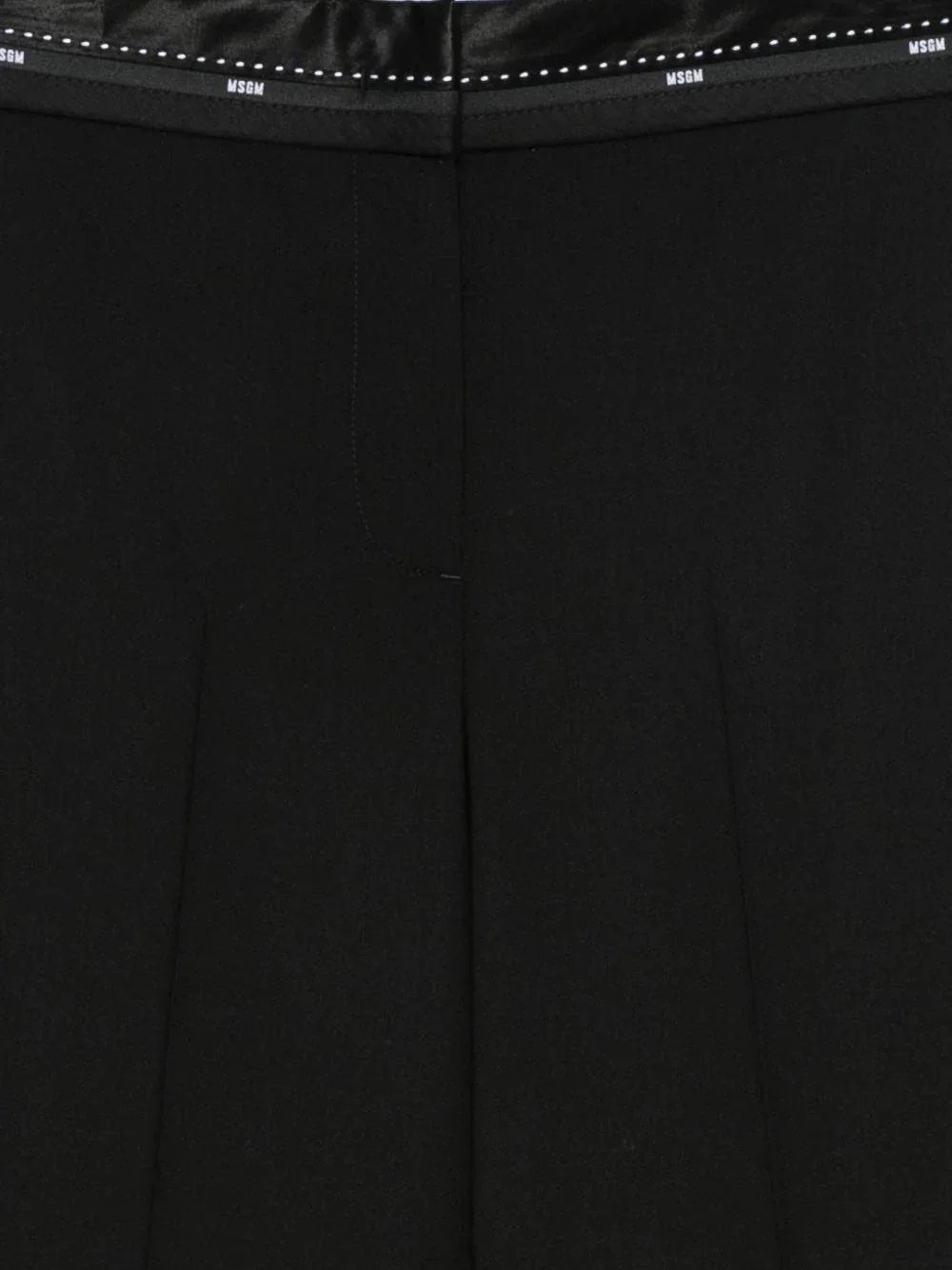 Pantaloni neri con bordo satinato in vita - Preludio Moda