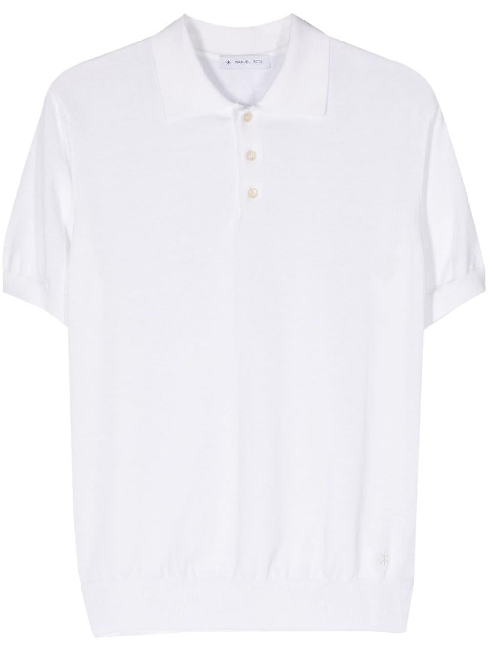 T-shirt bianca in maglia 3632M507243443 02 MANUEL RITZ