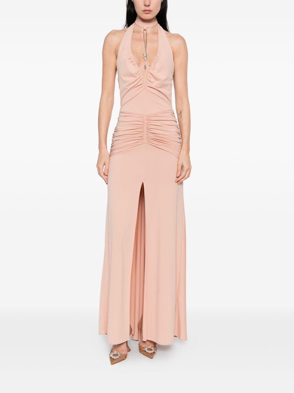 Abito lungo halter con scollo a V WE00782 NUDE BABYLON EUREKA