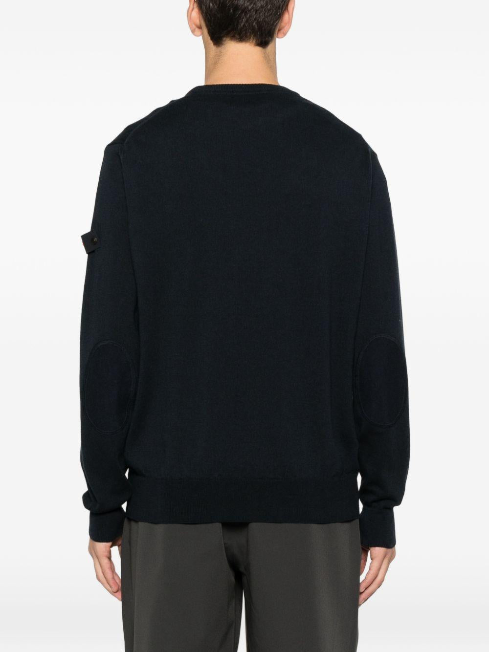 Maglione blu a collo giro con rifiniture a scanale PEU561199011919 215 PEUTEREY