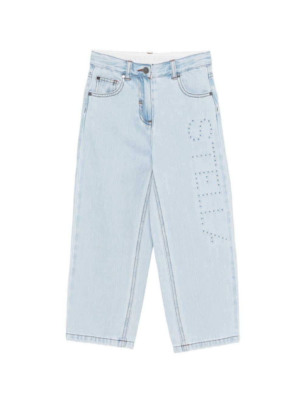 Jeans cropped con borchie applicate TY6C70Z0746 600 STELLA MCCARTNEY KIDS