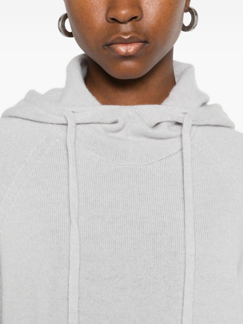 Felpa grigio chiaro con cappuccio e coulisse - Preludio Moda