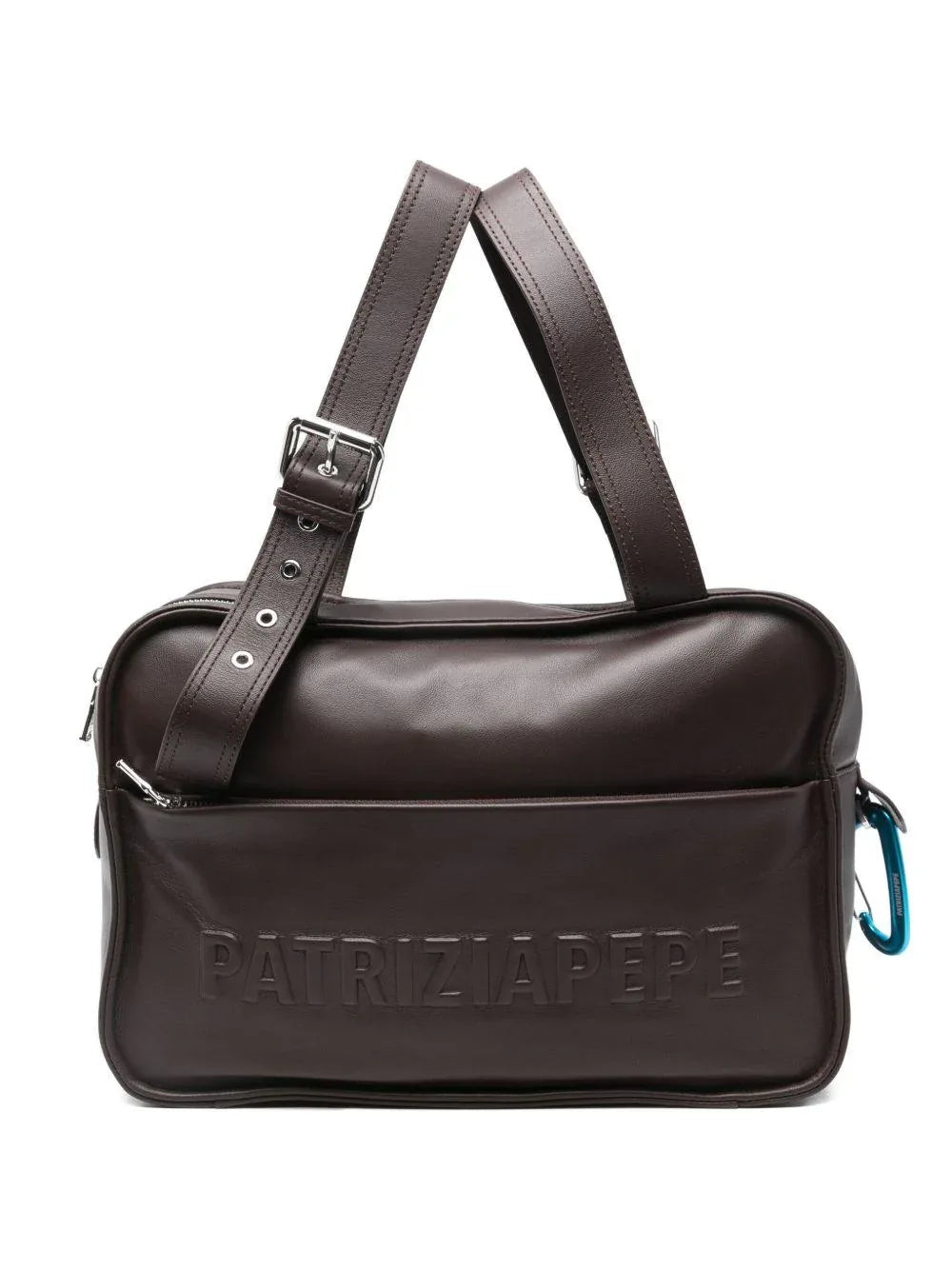 Borsa marrone scuro con logo goffrato - Preludio Moda