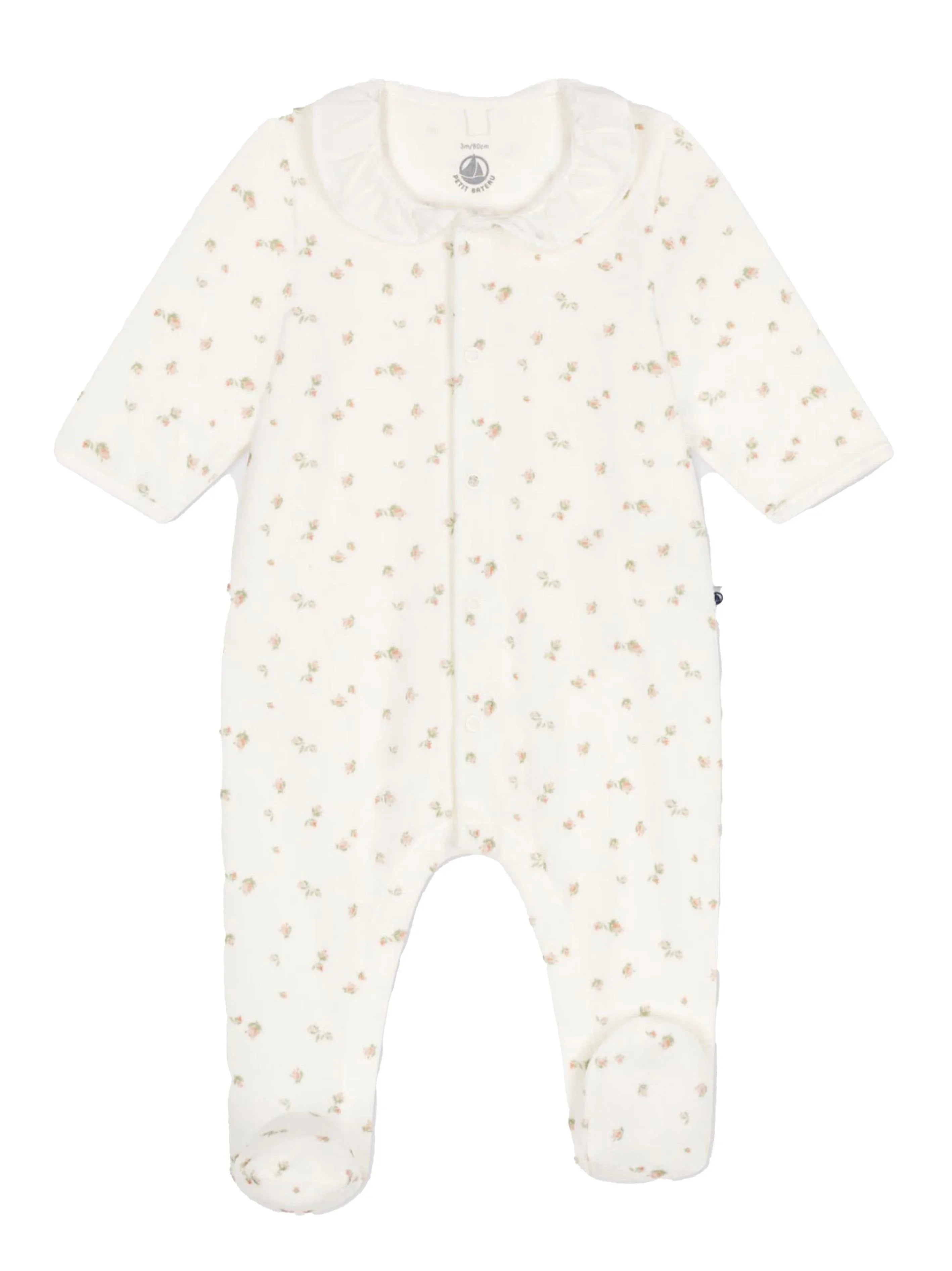 Tutina bianca fantasia floreale neonato - Preludio Moda